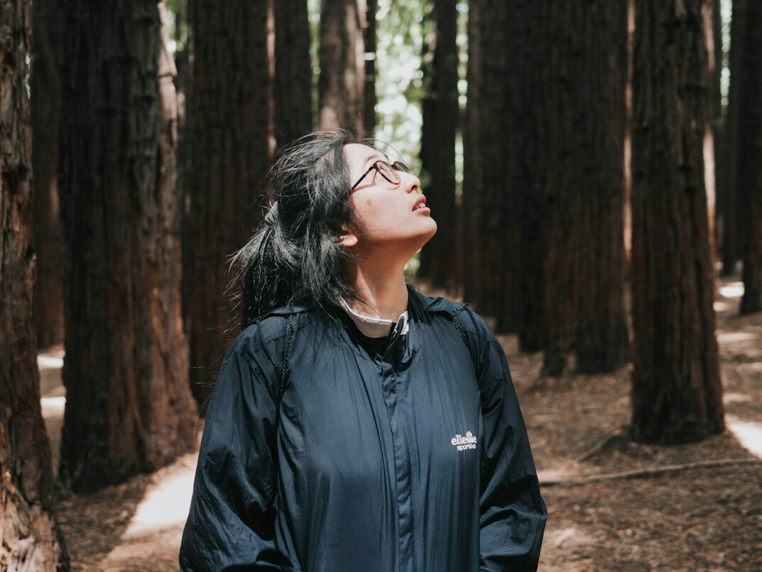 person practicing breathing exercises